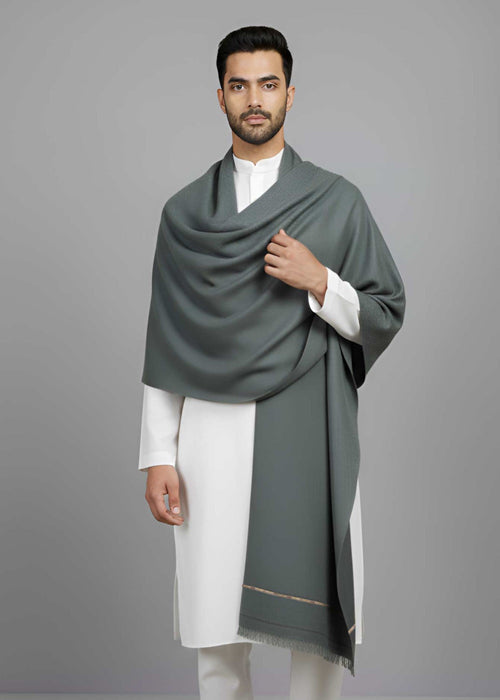 Gents Premium Winter Shawl Grey | Royal Boutique Pakistan