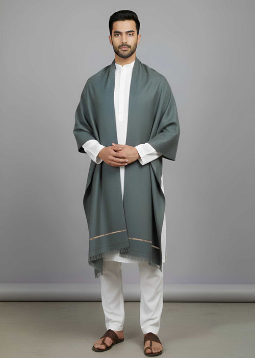 Gents Premium Winter Shawl Grey | Royal Boutique Pakistan