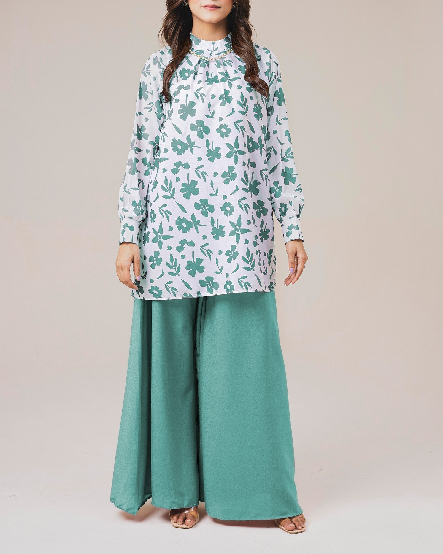 Luxe - Printed Shirt with Palazzo