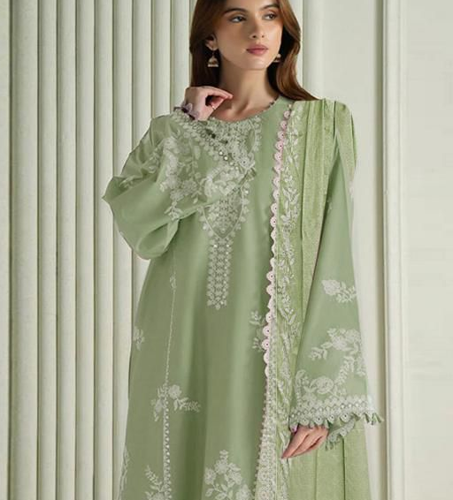 Elite Airjet Lawn Suit | Premium Embroidered Front & Sleeves with Chiffon Dupatta
