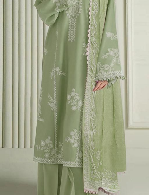 Elite Airjet Lawn Suit | Premium Embroidered Front & Sleeves with Chiffon Dupatta