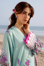Printed Lawn-Mint Unstitched 3PC