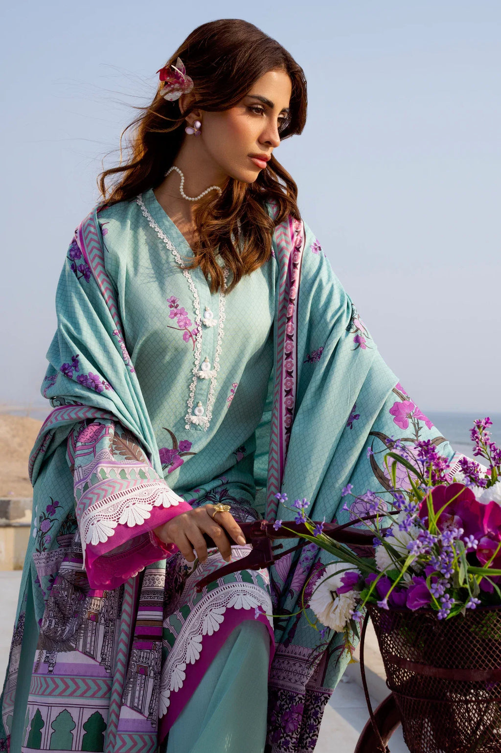 Printed Lawn-Mint Unstitched 3PC